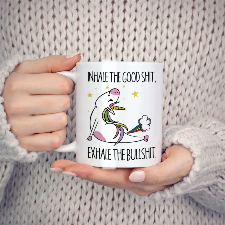 Unicorn Women’s Gift Cup, Inspire Good Things, Dispel Negative Energy, Yoga Birthday Gift, Teacup