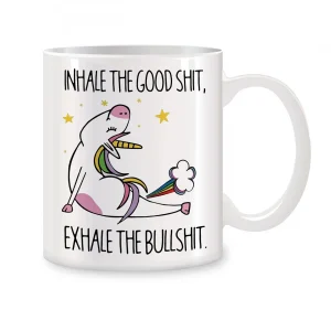 Unicorn Women's Gift Cup, Inspire Good Things, Dispel Negative Energy, Yoga Birthday Gift, Teacup