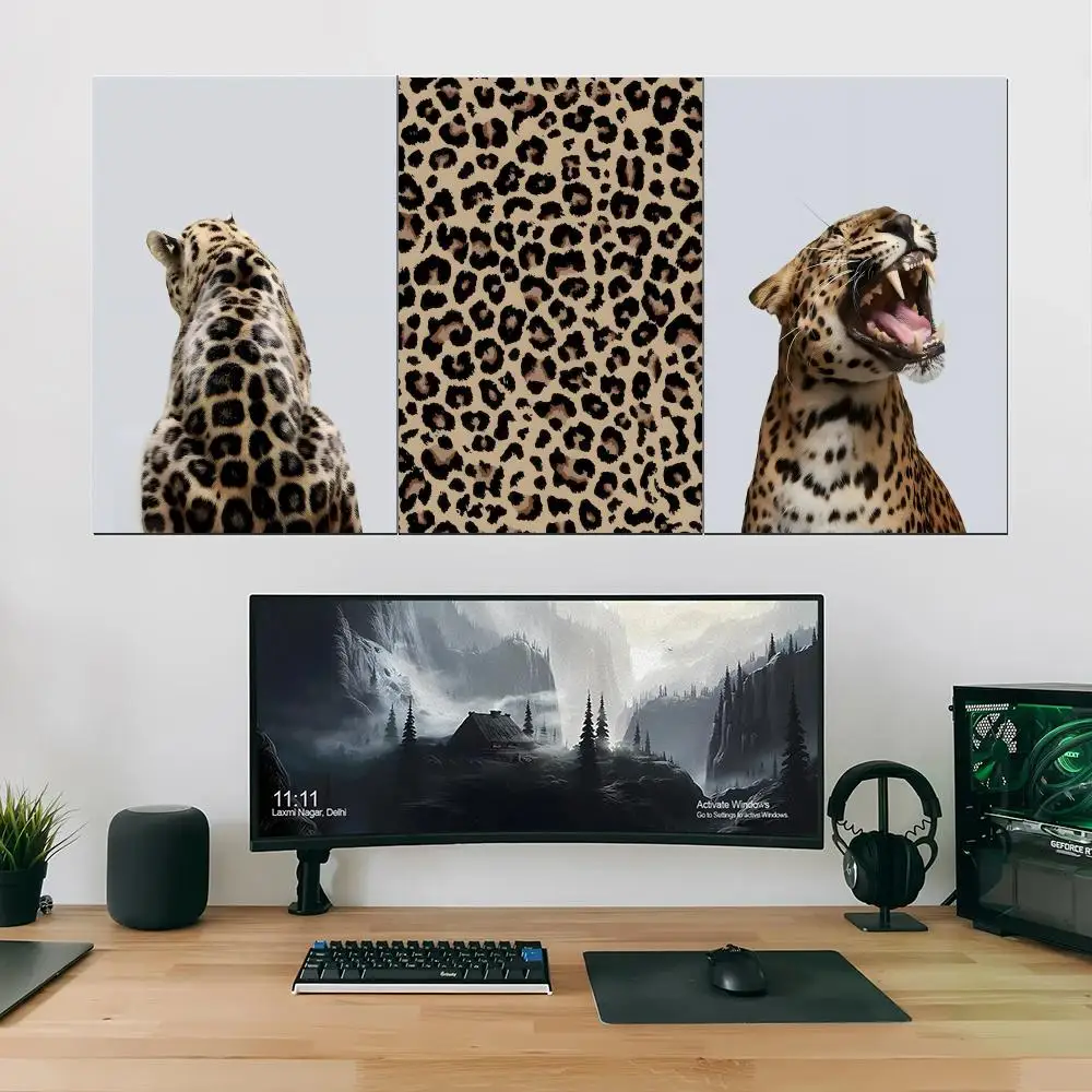 Fashion Art Luxurious Leopard Poster Decorative Wall Art Stickers Mural Photo Print for Home Living Room Hallway Decor Gift