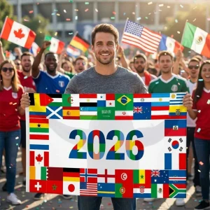 For Soccer Match Spectator Large Wall Tapestry 2026 Football Theme Tapestry Portable Cheering Flags Suitable For Bedroom Match