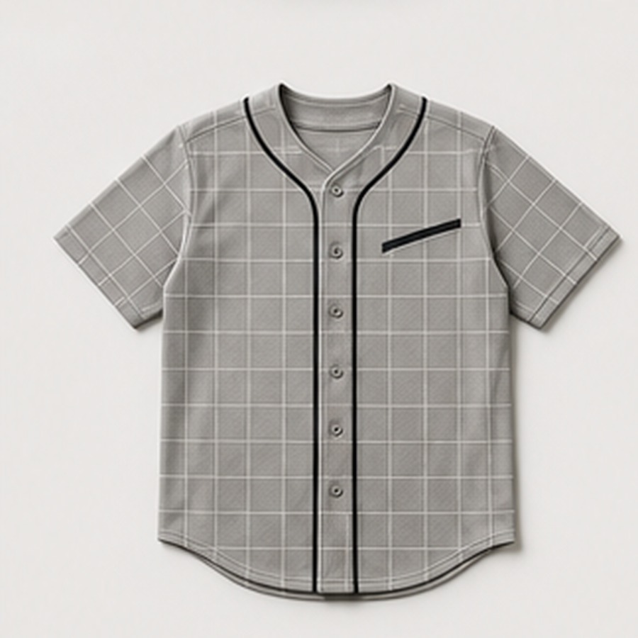 Baseball Jersey Infield Grid Design for Unisex Weekend Hangouts Featuring Geometric Detail