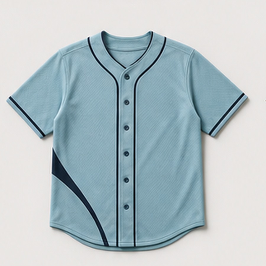 Baseball Jersey Coastal Current Design for Unisex Travel Looks Featuring Wave Trim Detail