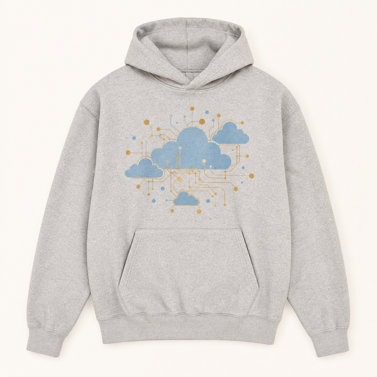 Graphic Hoodie Dune Signal Design for Unisex Off Duty Streetwear Featuring Warm Neutral Artwork