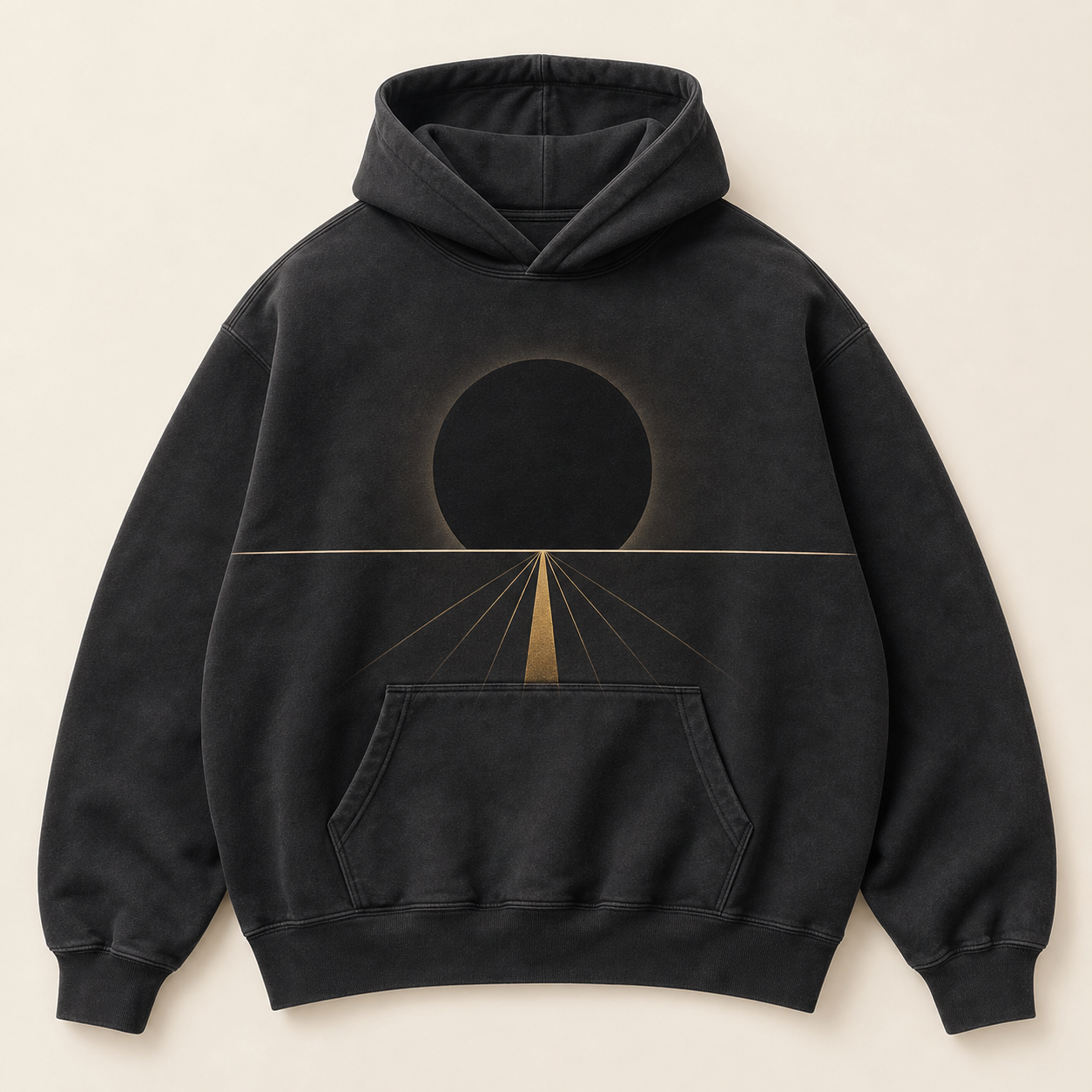 Graphic Hoodie Shadow Grid Design for Unisex Cold Weather Featuring Architectural Print